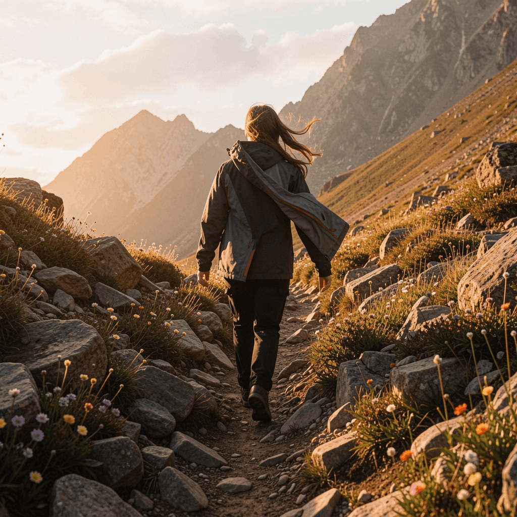 Person walking on natural outdoor terrain
